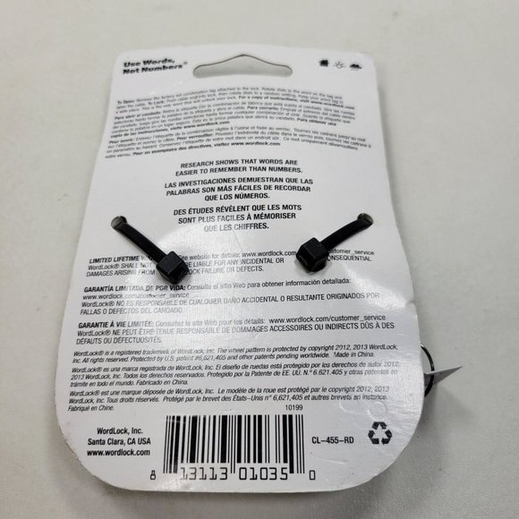 Wordlock Combination Preset Word Combo RED 4' Cable Bike Lock CL-565 - Picture 4 of 4